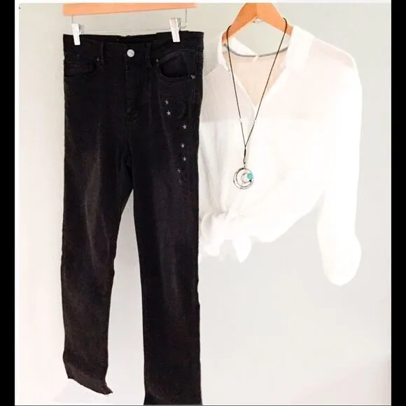 SANCTUARYROBBIE Embroidered Cropped Jeans