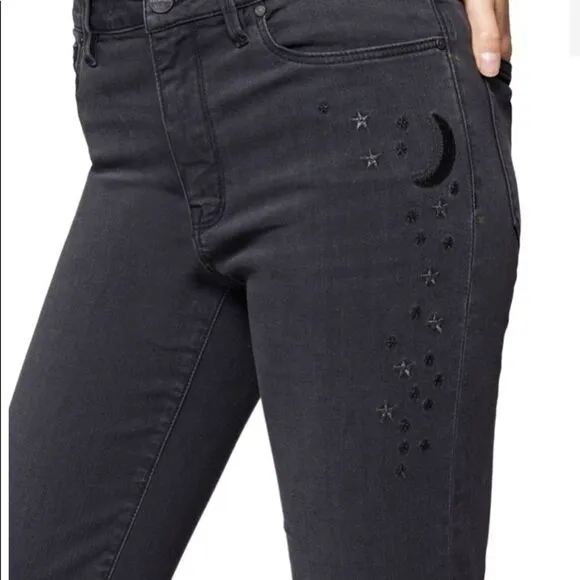 SANCTUARYROBBIE Embroidered Cropped Jeans