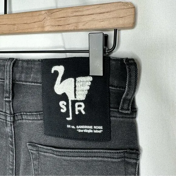 SANDRINE ROSE Super Flare Wide Leg Jeans Black NWT in Size 26
