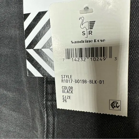 SANDRINE ROSE Super Flare Wide Leg Jeans Black NWT in Size 26
