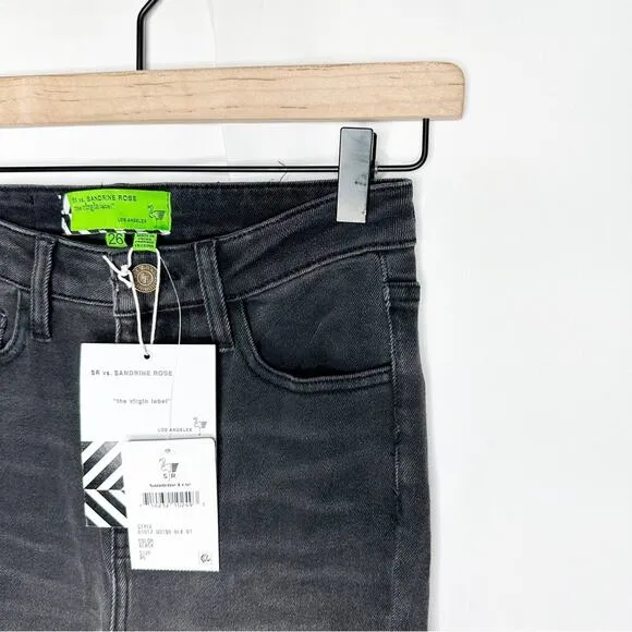 SANDRINE ROSE Super Flare Wide Leg Jeans Black NWT in Size 26