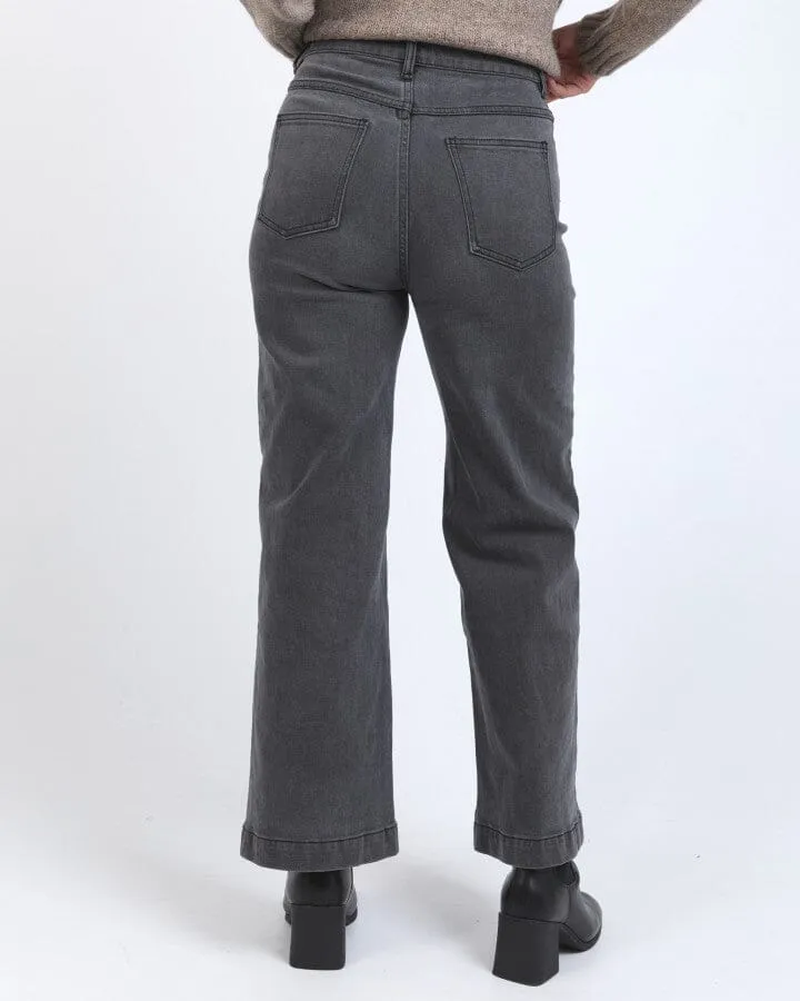 SARAH WIDE LEG JEAN WASHED BLACK