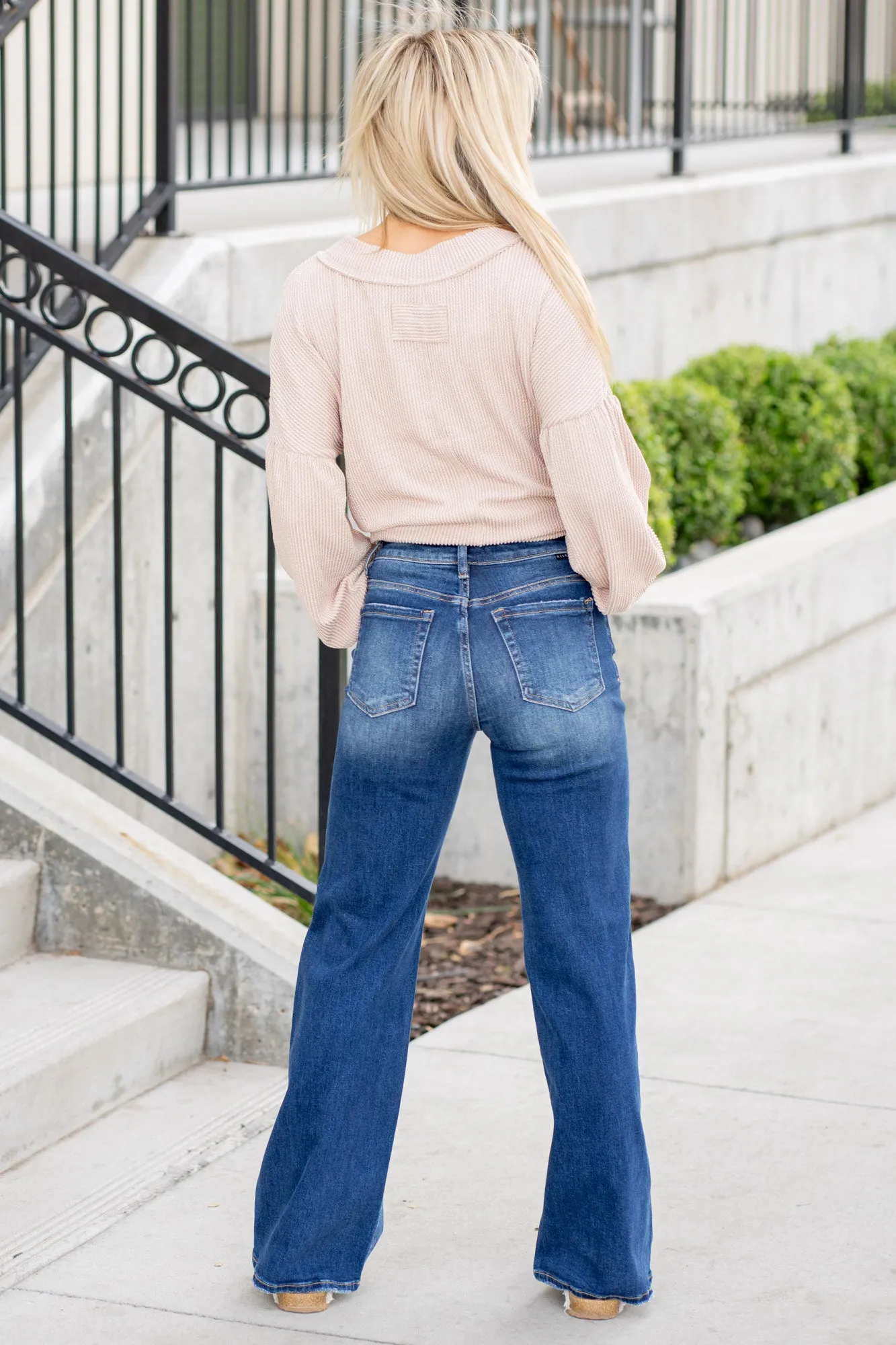 Serenade High Rise Distressed Wide Leg