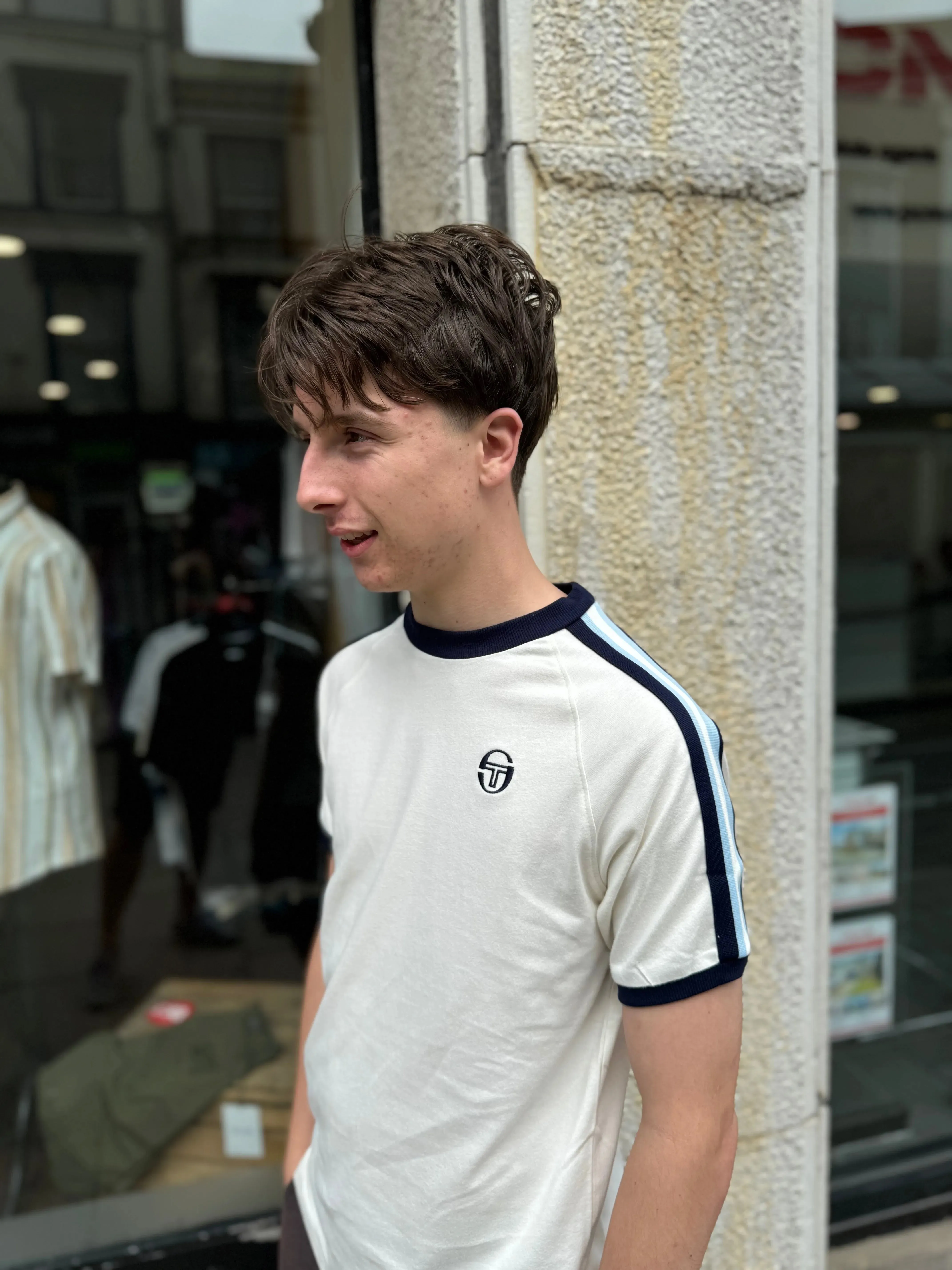 Sergio Tacchini Hadow Ringer T-Shirt In Gardenia