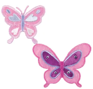 Sew On Motifs Lace Jeans Dresses Garments Applique Patches 4 cm -Butterflies