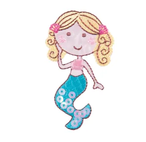 Sew On Motifs Lace Jeans Dresses Garments Applique Patches Craft 6.7 cm -Mermaid