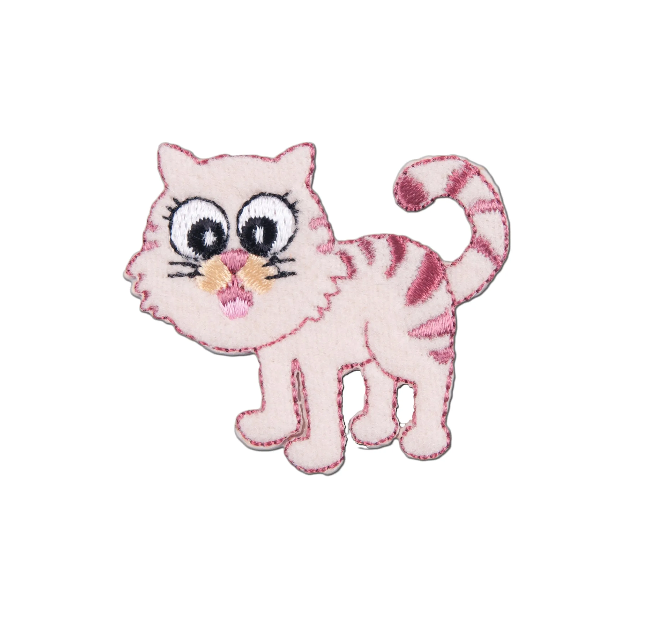 Sew On Motifs Lace Jeans Dresses Garments Appliques Patches 4.2 cm -Pink Cat