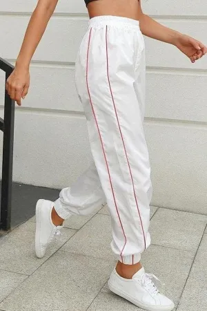 Side Stripe Elastic Waist Sweatpants
