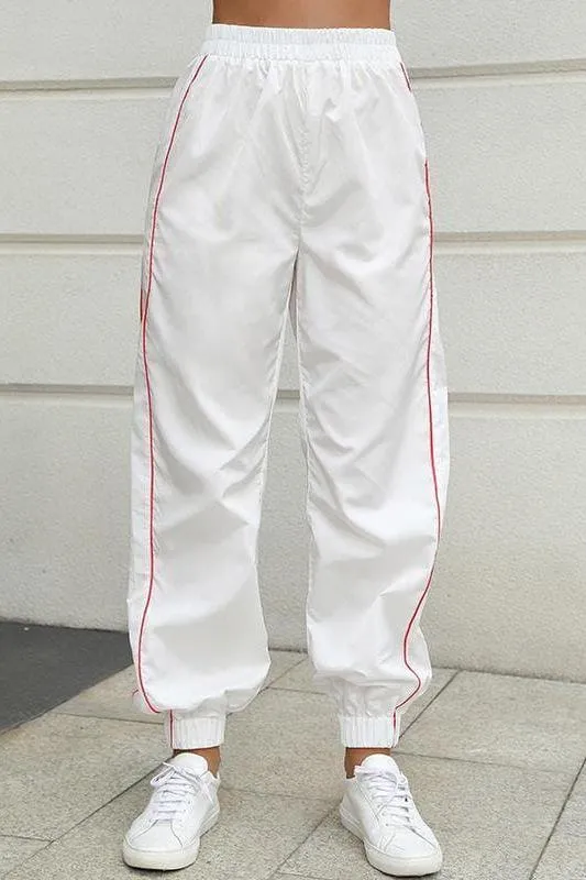 Side Stripe Elastic Waist Sweatpants