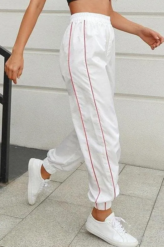 Side Stripe Elastic Waist Sweatpants