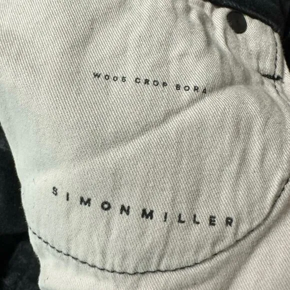 Simon Miller Black Cropped Wide Leg Jeans Size 30 W005 Crop Bora
