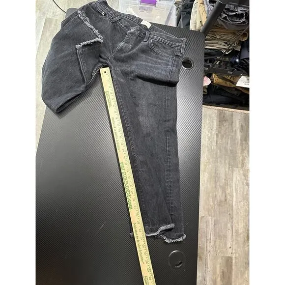 Simon Miller Black Cropped Wide Leg Jeans Size 30 W005 Crop Bora