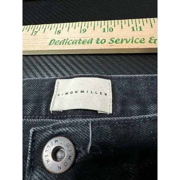 Simon Miller Black Cropped Wide Leg Jeans Size 30 W005 Crop Bora