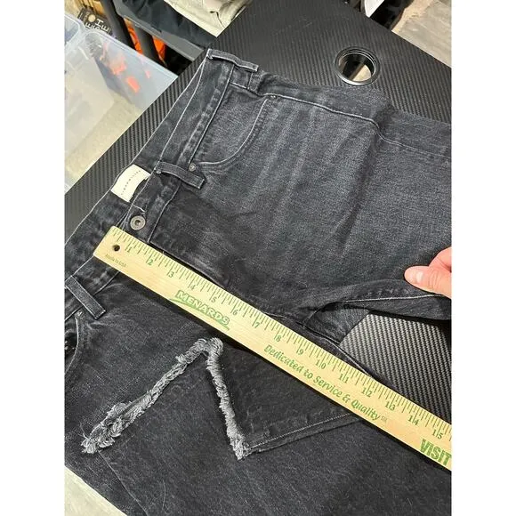 Simon Miller Black Cropped Wide Leg Jeans Size 30 W005 Crop Bora