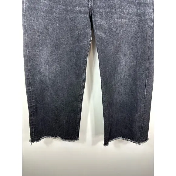 Simon Miller Black Cropped Wide Leg Jeans Size 30 W005 Crop Bora