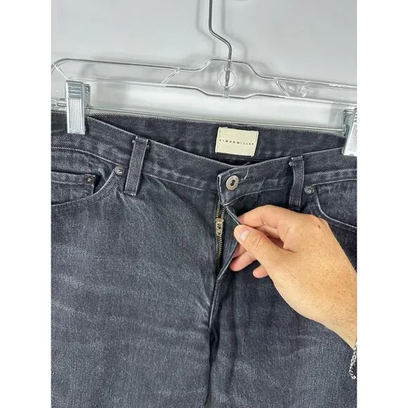 Simon Miller Black Cropped Wide Leg Jeans Size 30 W005 Crop Bora