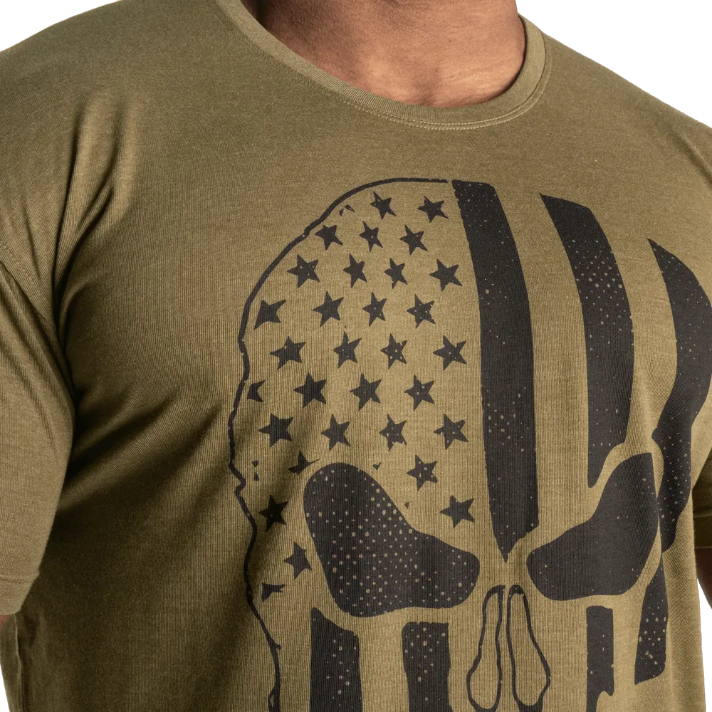 Skull Standard Tee - Army Green Melange
