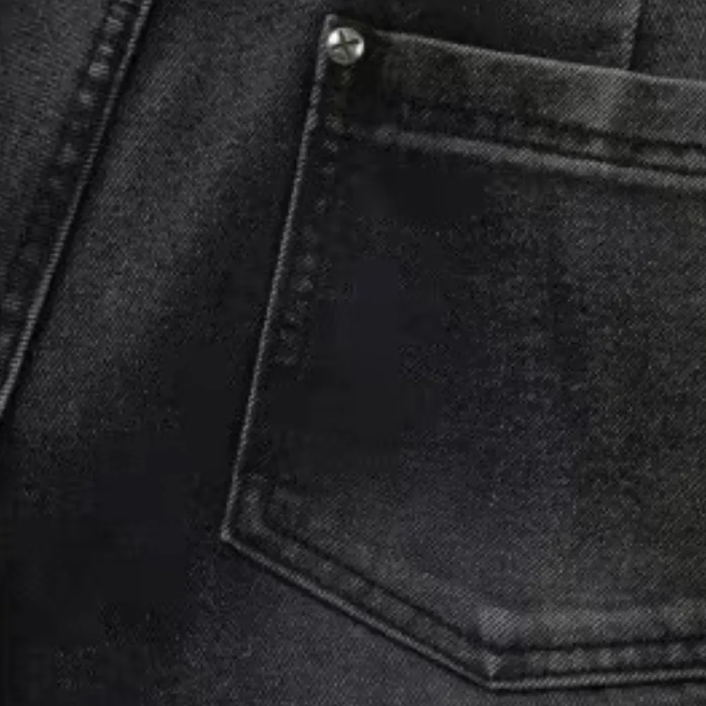 Spliced wide-leg jeans