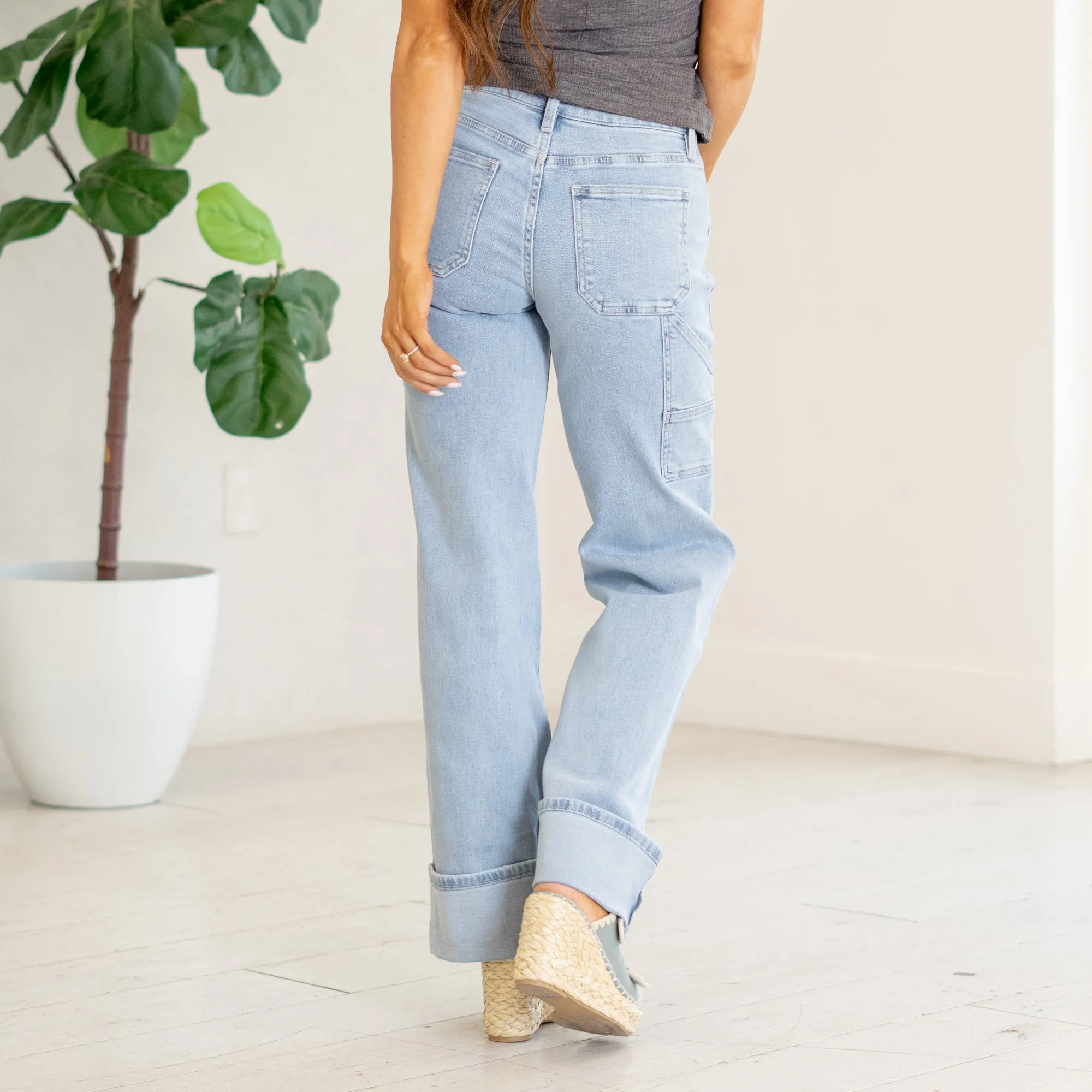 Stellar High Rise Cuffed Carpenter Wide Leg