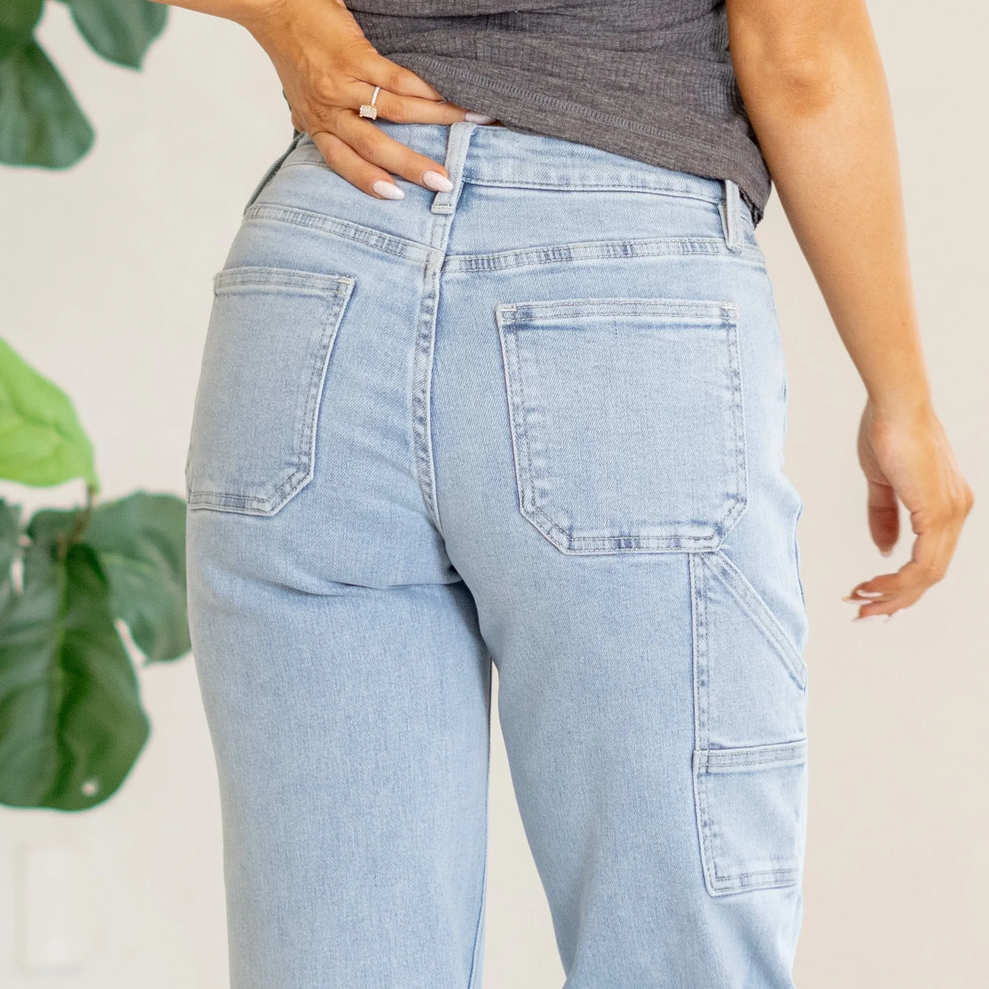 Stellar High Rise Cuffed Carpenter Wide Leg