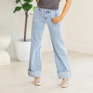 Stellar High Rise Cuffed Carpenter Wide Leg
