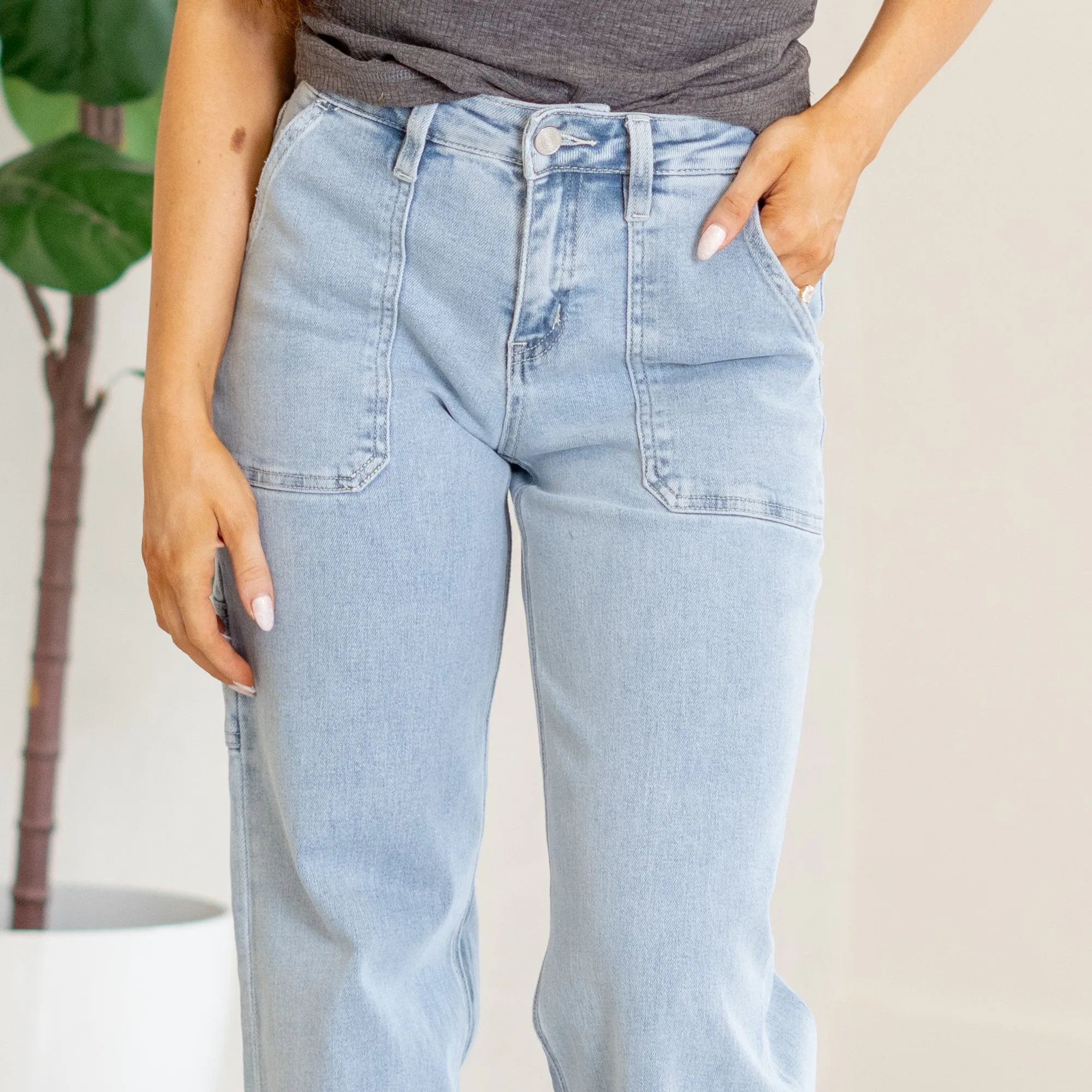 Stellar High Rise Cuffed Carpenter Wide Leg