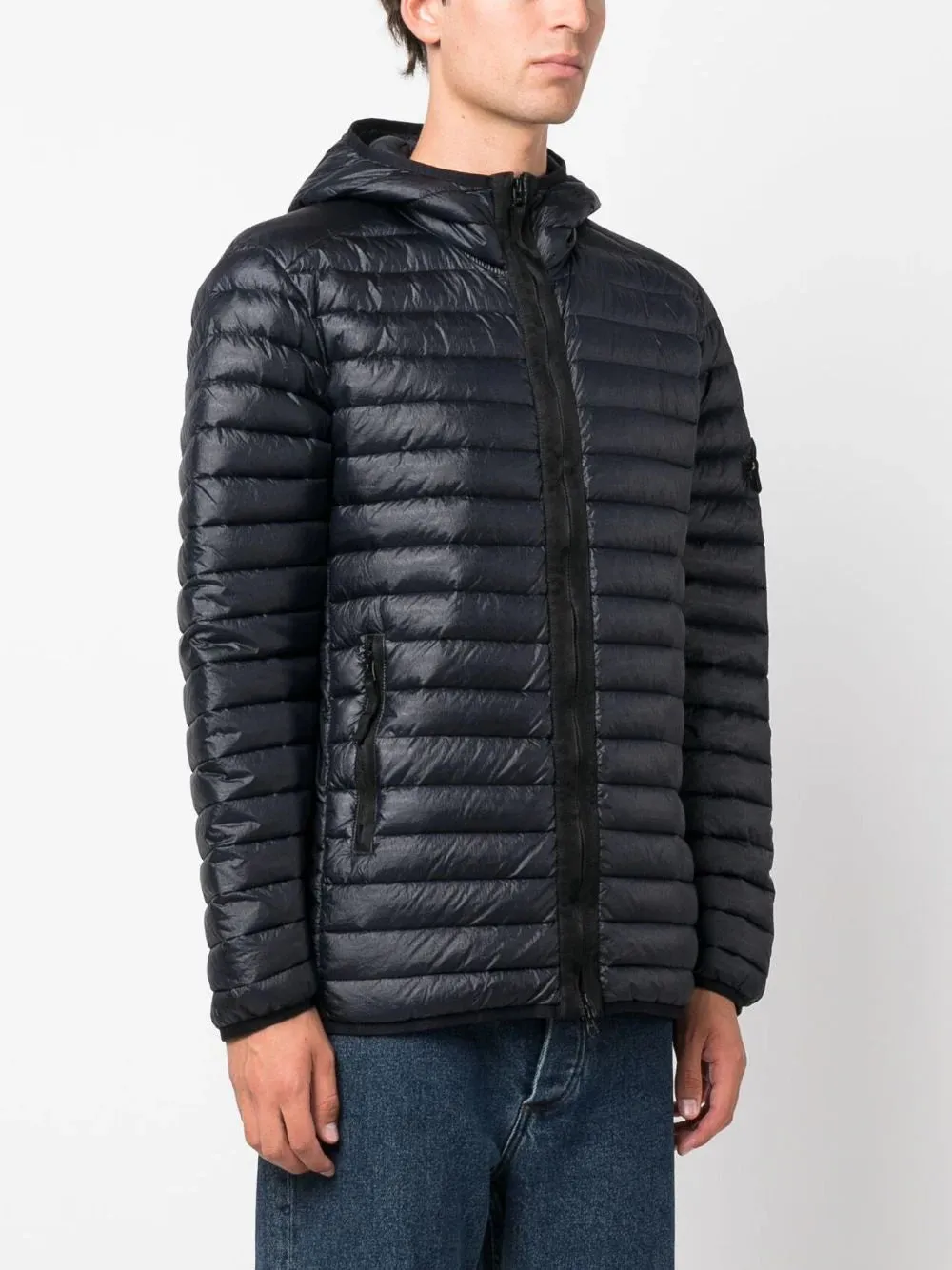 Stone Island Compass Patch Logo Packable Jacket in Navy
