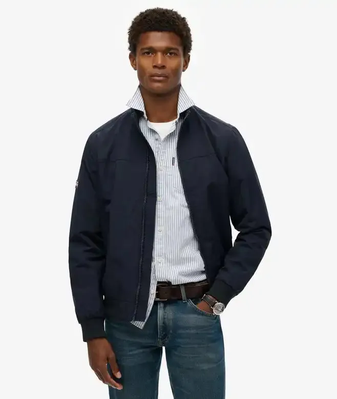 Superdry Mens Nylon Harrington Jacket Eclipse Navy