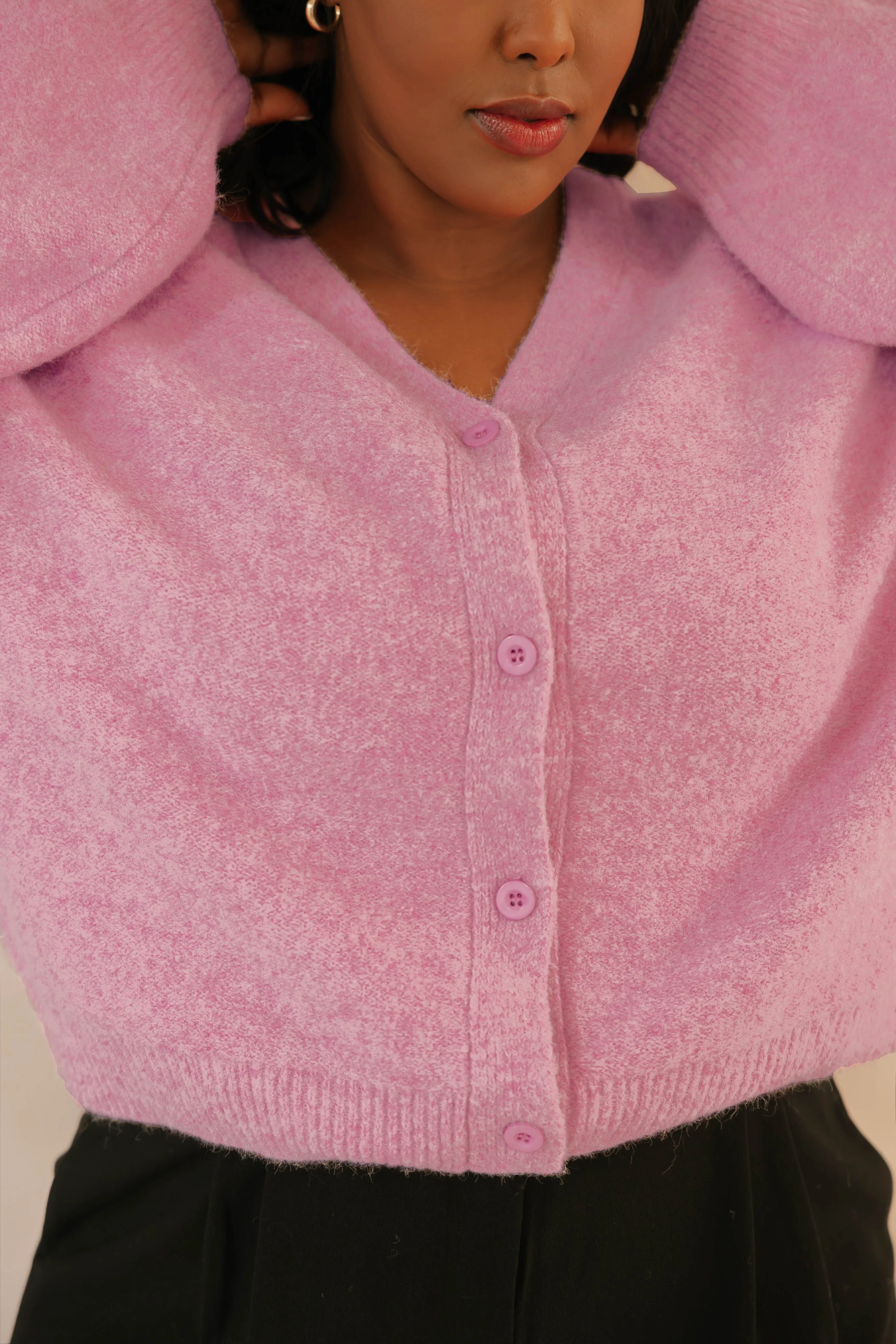 Sweater Weather Short Cardigan in Pink