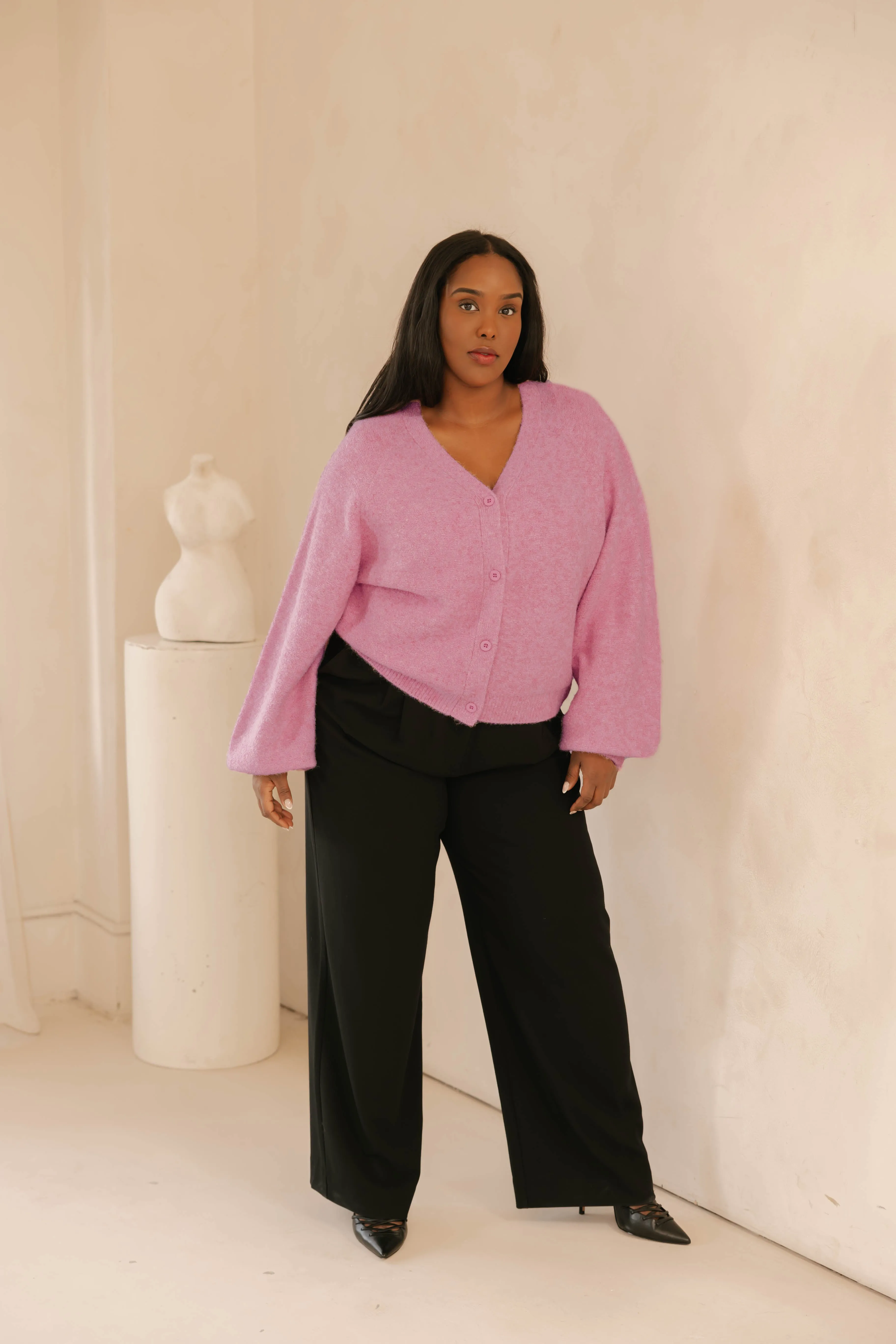 Sweater Weather Short Cardigan in Pink