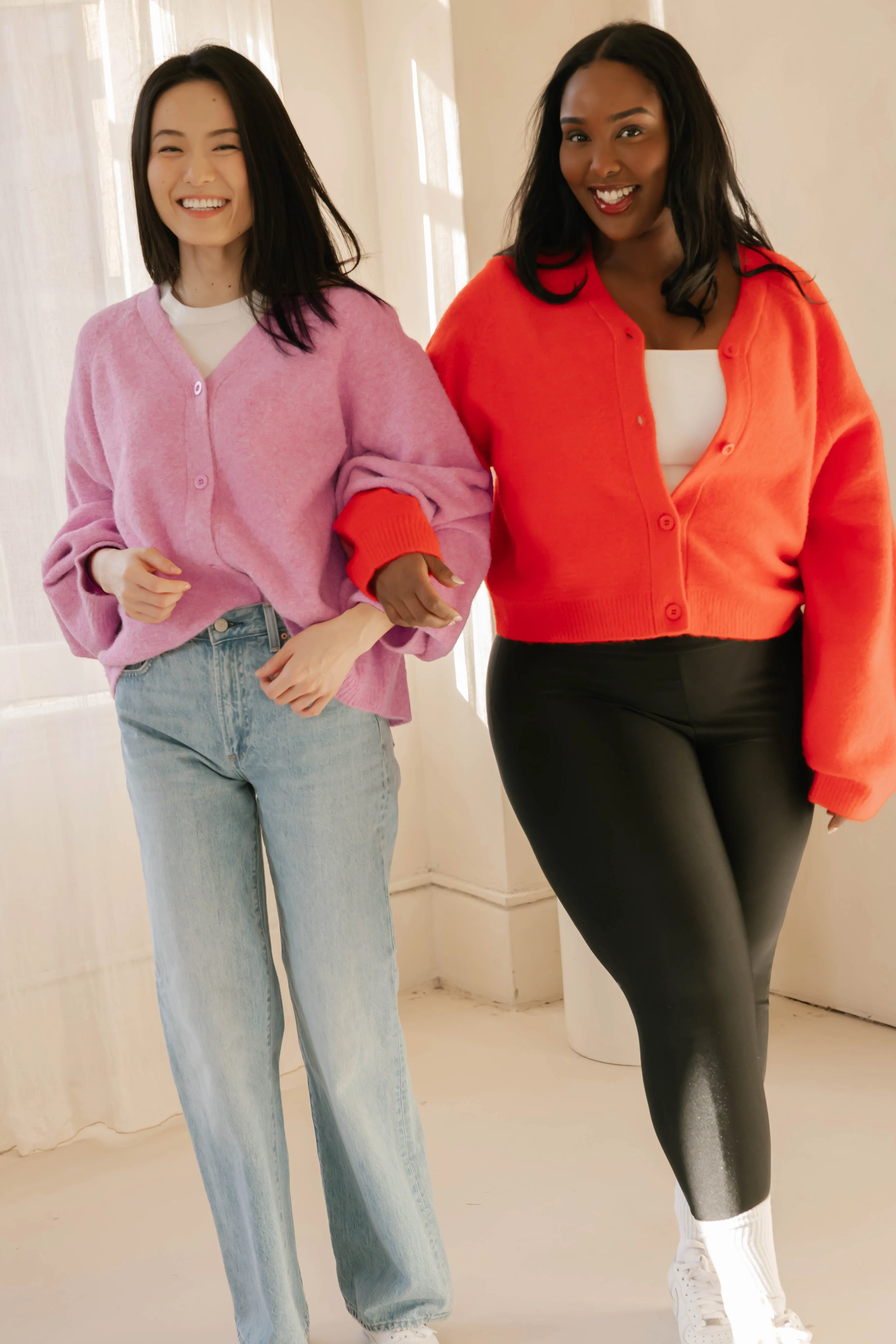 Sweater Weather Short Cardigan in Pink