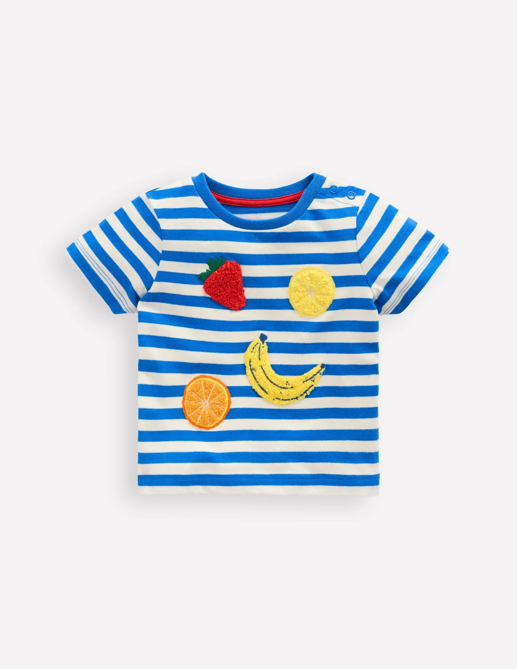 T-Shirt mit Logo-Blau Streifen Obst