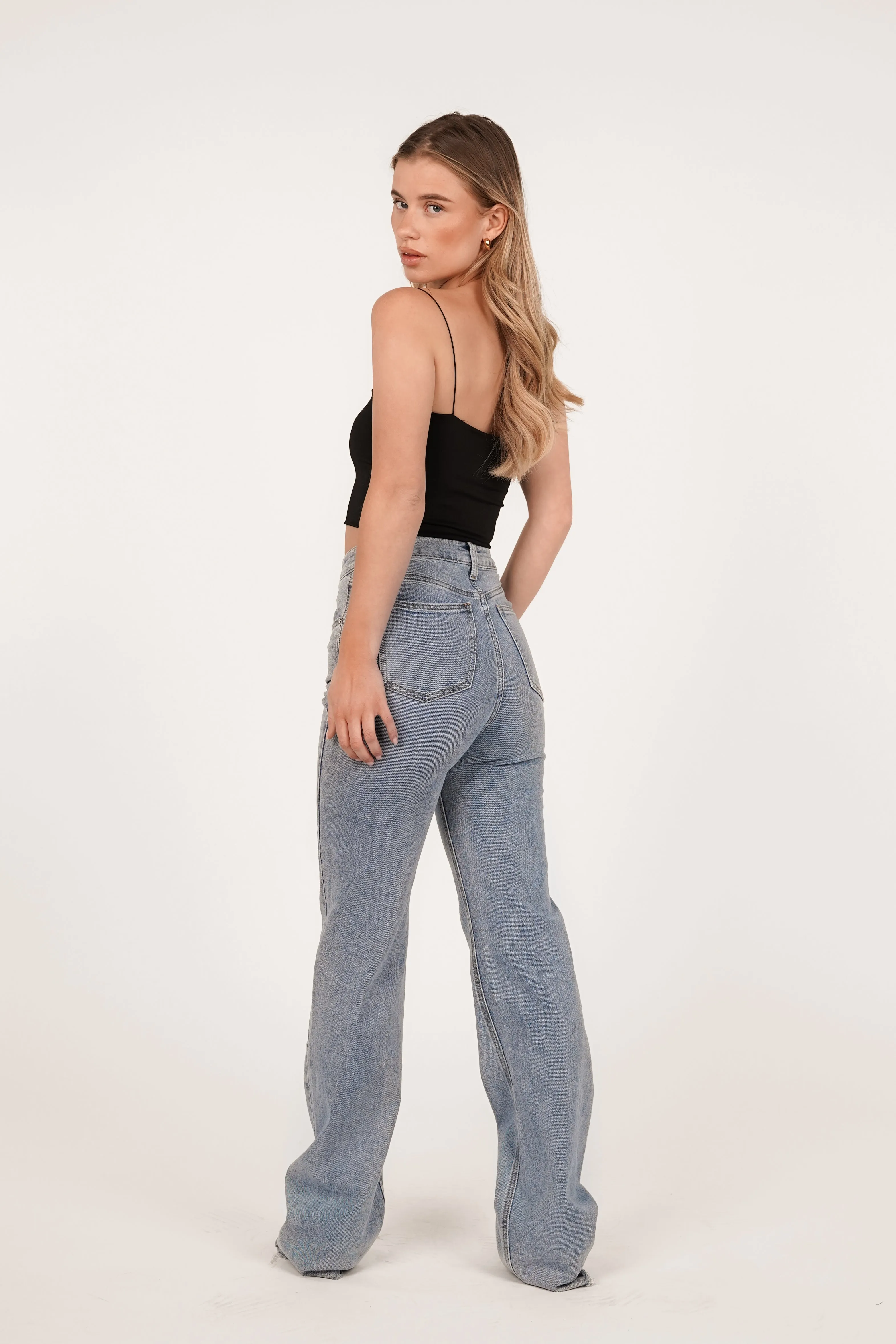 Tall wide leg jeans blauw - Leona