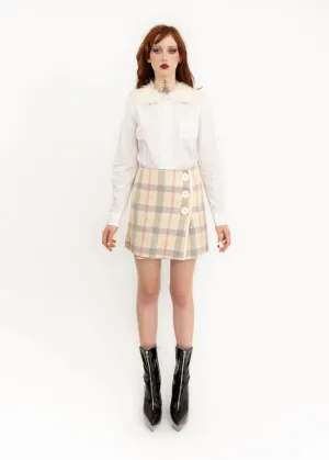 Tartan wool mini skirt