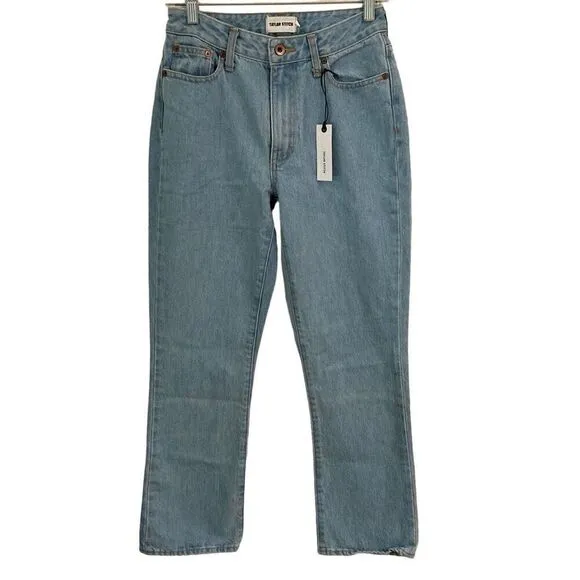 Taylor Stitch Rosie Jean Womens 26 In Washed Cone Mills Cropped Denim Jeans NEW