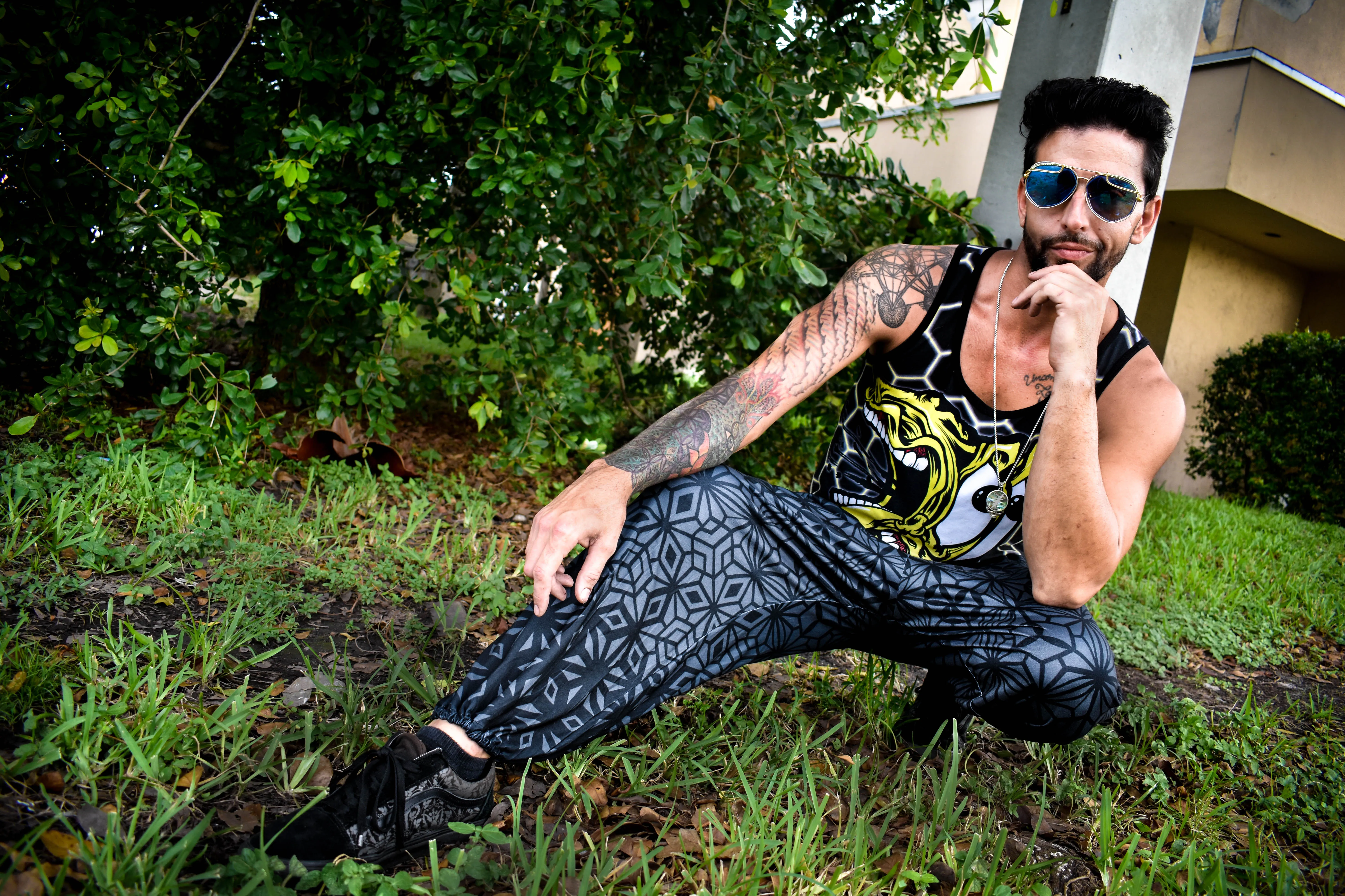 Tessellating Fractals Smoke Style Boho Pants