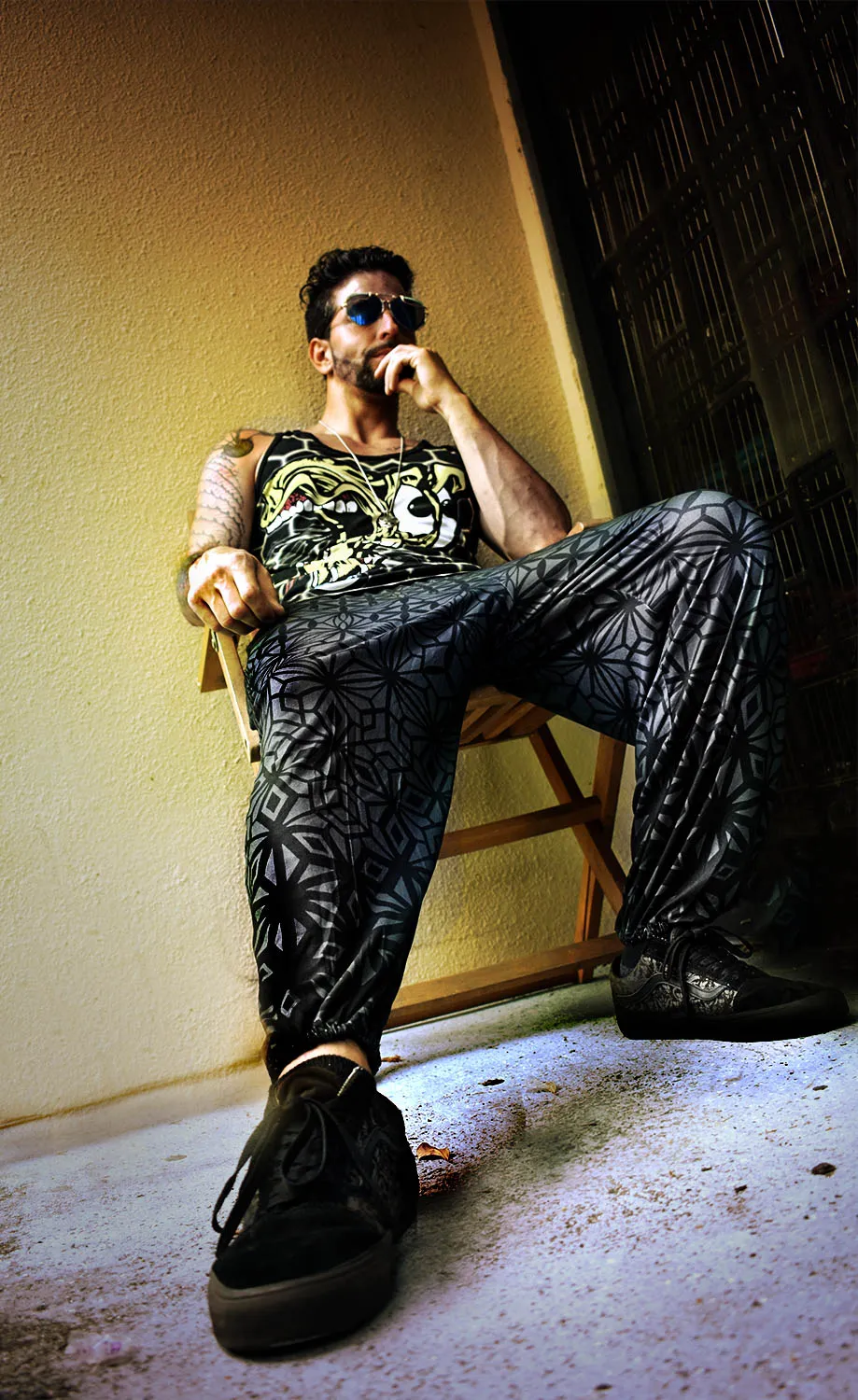 Tessellating Fractals Smoke Style Boho Pants