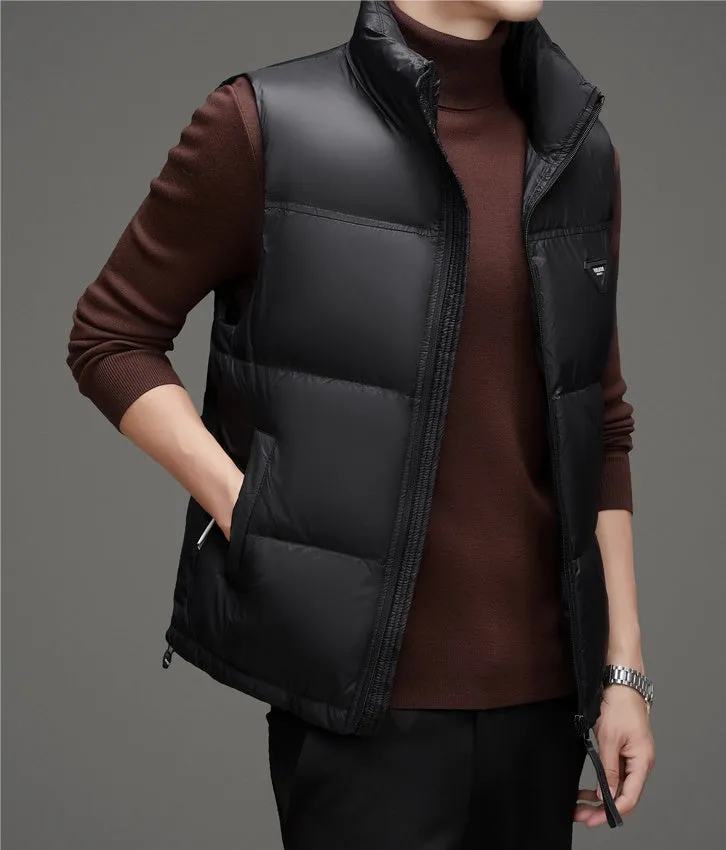 Thickened Quilted Puffer Vest for Men's Casual Wear