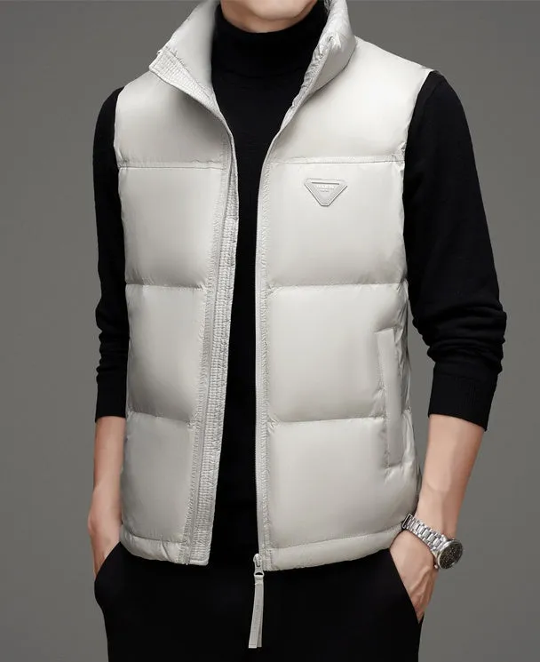 Thickened Quilted Puffer Vest for Men's Casual Wear