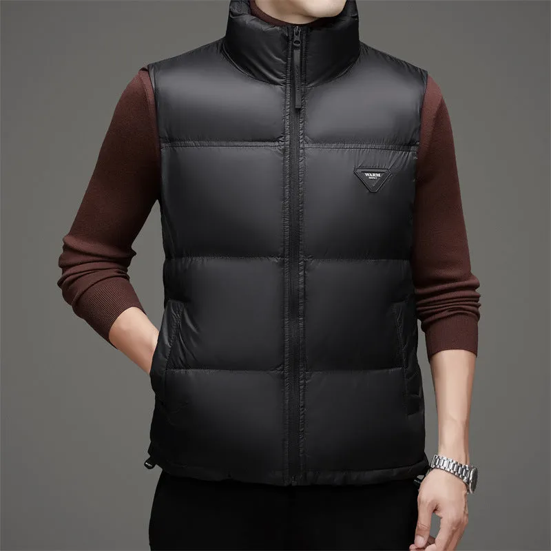 Thickened Quilted Puffer Vest for Men's Casual Wear