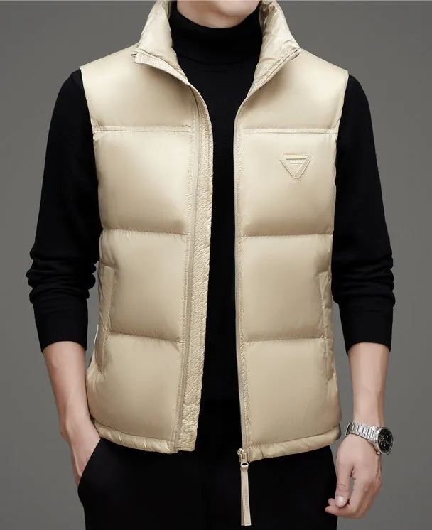 Thickened Quilted Puffer Vest for Men's Casual Wear