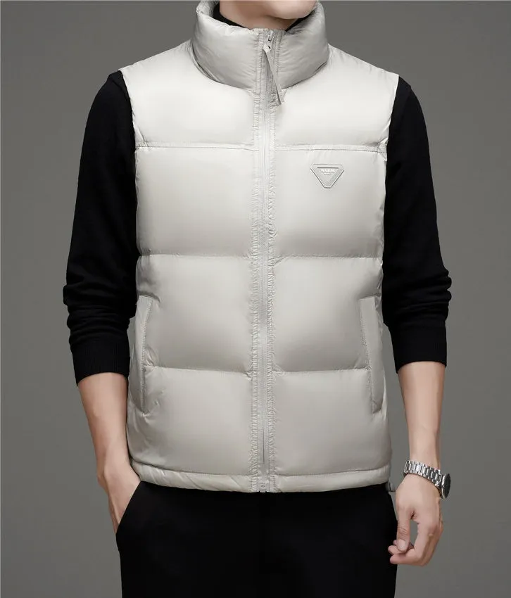 Thickened Quilted Puffer Vest for Men's Casual Wear