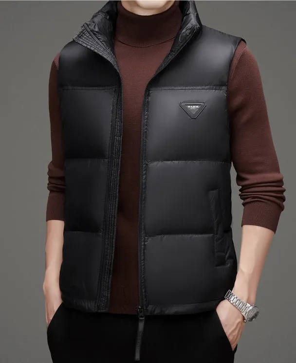Thickened Quilted Puffer Vest for Men's Casual Wear