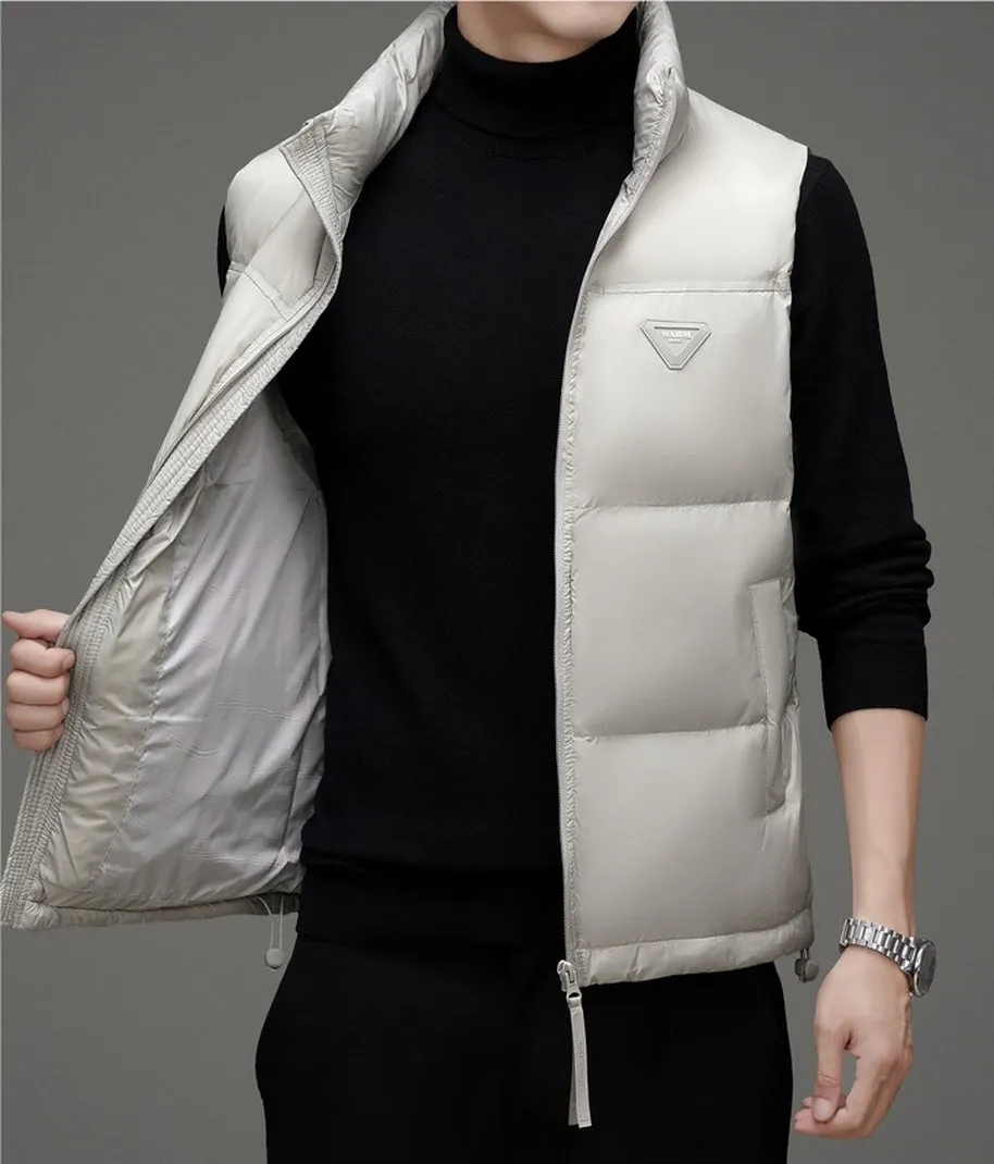Thickened Quilted Puffer Vest for Men's Casual Wear