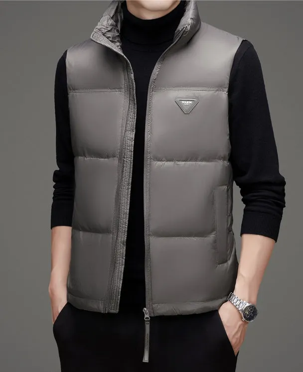 Thickened Quilted Puffer Vest for Men's Casual Wear