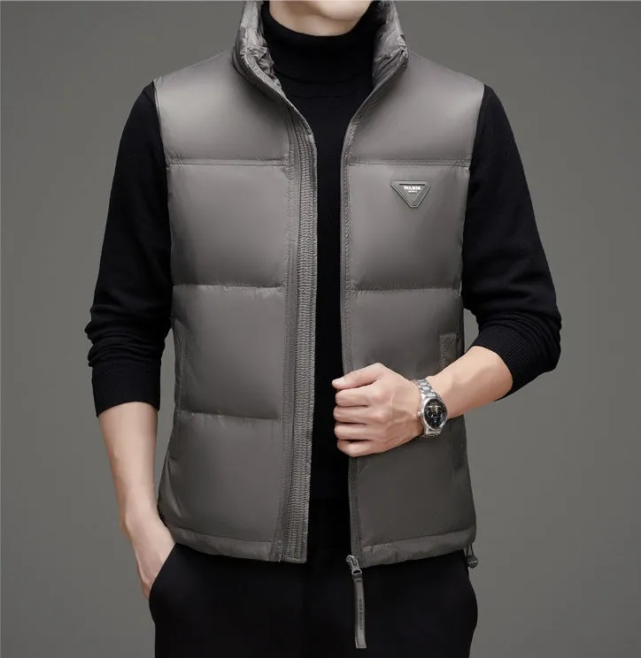 Thickened Quilted Puffer Vest for Men's Casual Wear