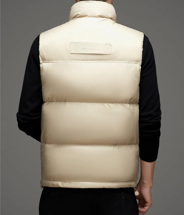 Thickened Quilted Puffer Vest for Men's Casual Wear