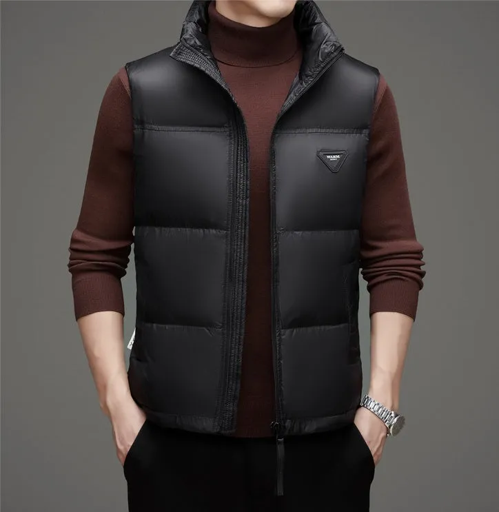 Thickened Quilted Puffer Vest for Men's Casual Wear