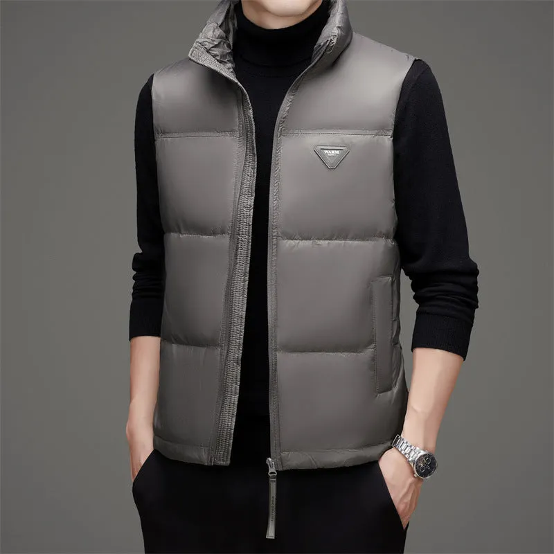 Thickened Quilted Puffer Vest for Men's Casual Wear