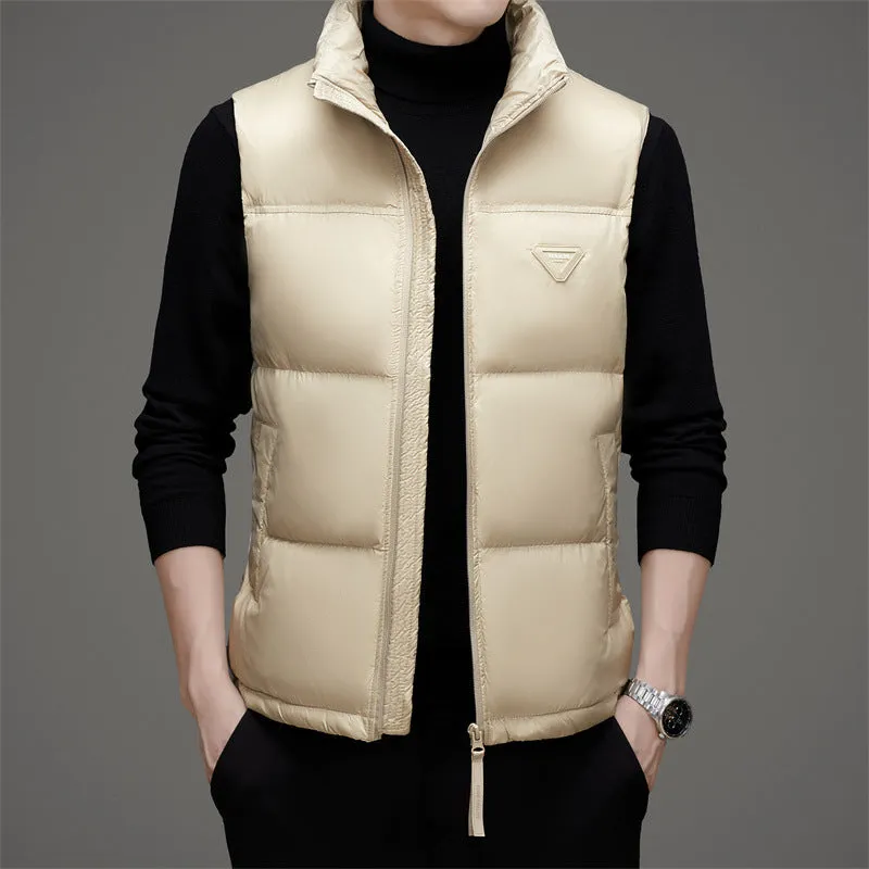 Thickened Quilted Puffer Vest for Men's Casual Wear